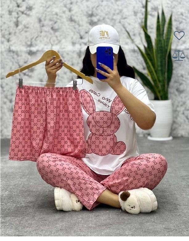 ست سه تیکه مدل خرگوش صورتی
